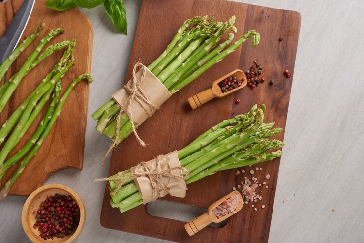 Asparagus is rich in vitamins A, C, E, and K